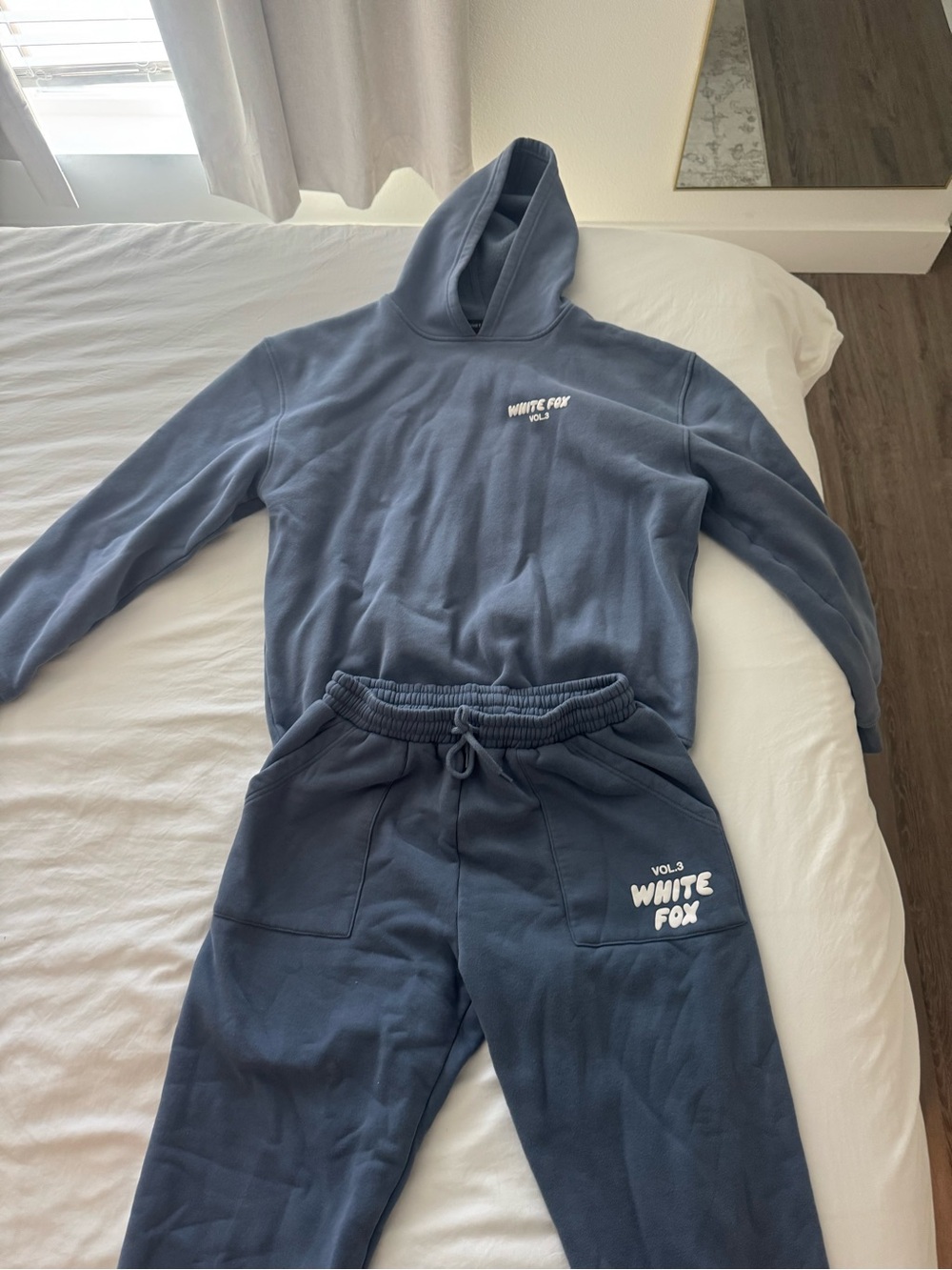 White Fox Vol.3 Blue Oversized Hoodie & Jogger Set Size S/M
